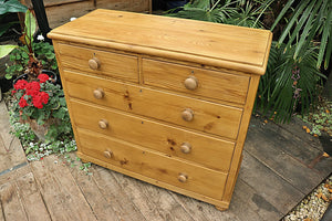 ❤️ LOVELY OLD ANTIQUE STRIPPED PINE CHEST OF 5 DRAWERS/ SIDEBOARD 😀 - oldpineshop.co.uk