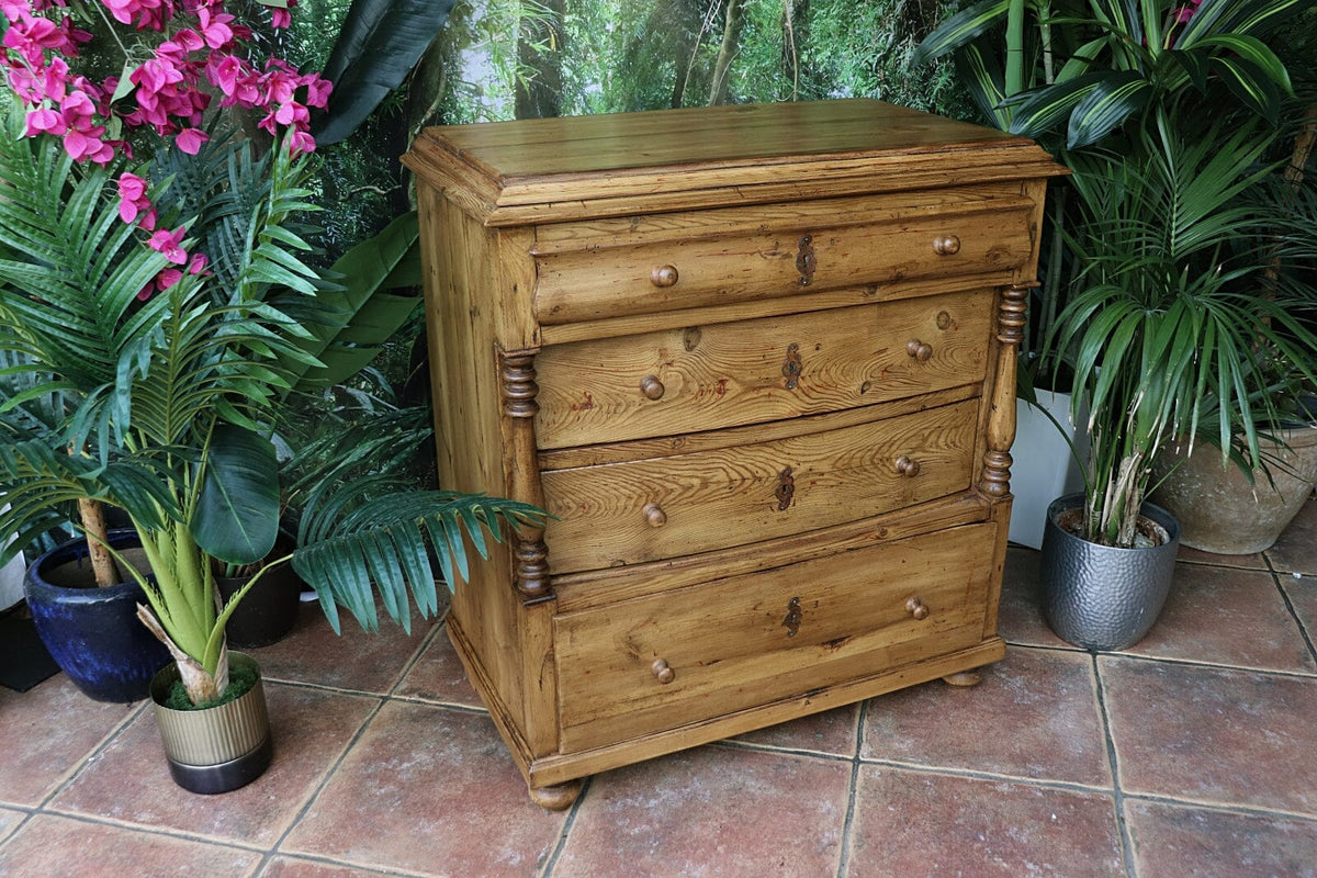 🤩 OMG! Quality! Very Unusual Victorian Old Pine Chest Drawers/ Sideboard 🤩
