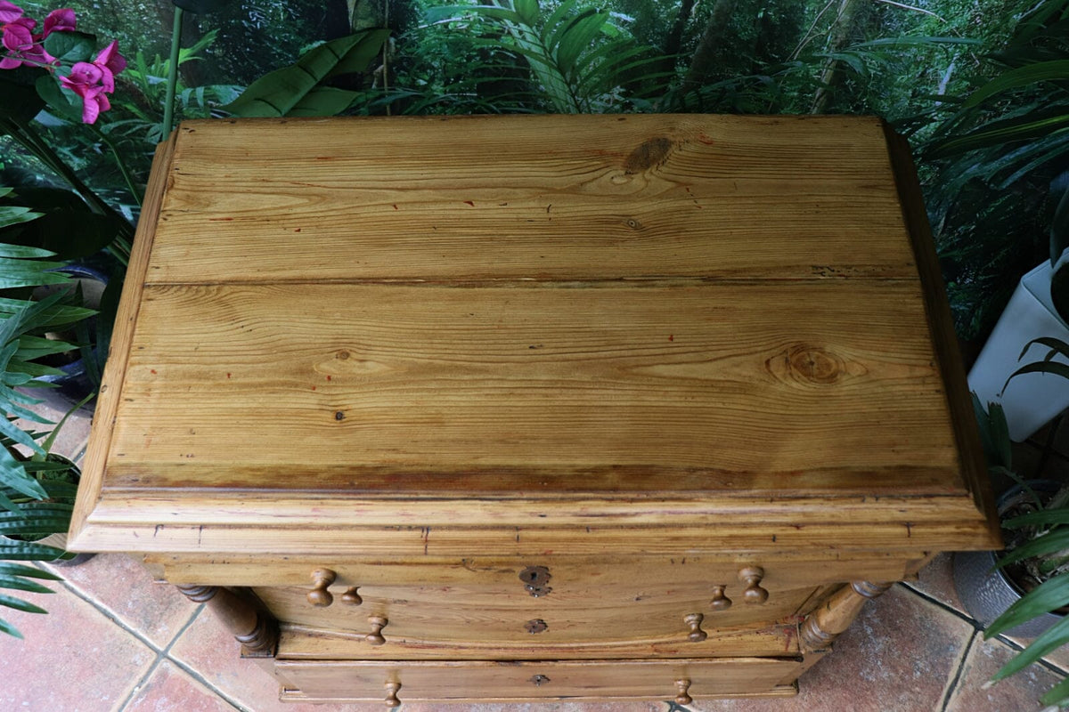 🤩 OMG! Quality! Very Unusual Victorian Old Pine Chest Drawers/ Sideboard 🤩