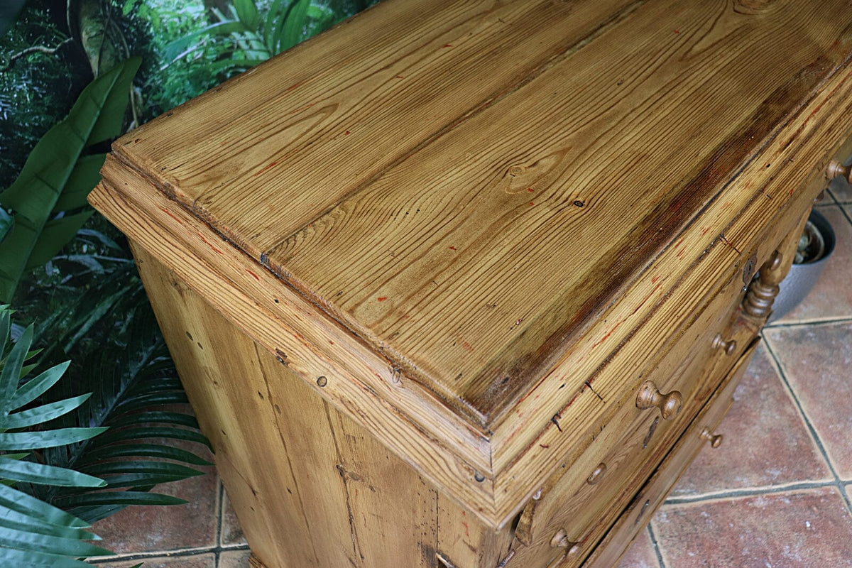 🤩 OMG! Quality! Very Unusual Victorian Old Pine Chest Drawers/ Sideboard 🤩