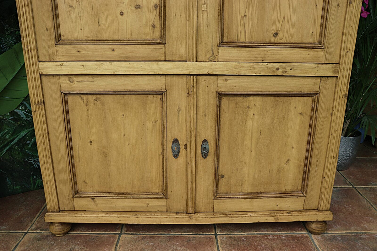 π WOW! BIG! Old Pine 4 Door Cupboard-Linen/ Larder/ Food/ TV Cabinet/ Office π