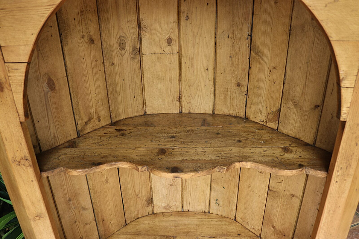 🤩 Lovely! Old Antique Pine One Door Shelved Corner Cupboard/ Cabinet 🤩