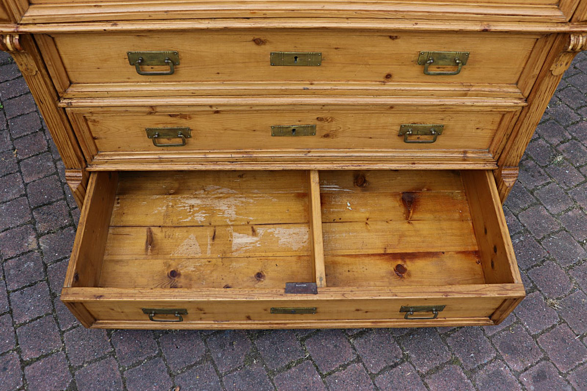 π Large Quality Old Antique Victorian Pine Chest of 4 Drawers/ Sideboard π