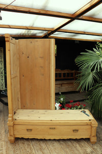 💕 WOW! BIG! OLD ANTIQUE PINE DOUBLE KNOCK DOWN WARDROBE 💕 - oldpineshop.co.uk