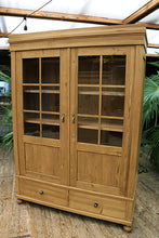 😍 Big Old 'Knock Down' Pine Glazed Display Cabinet/ Cupboard 😍 - oldpineshop.co.uk