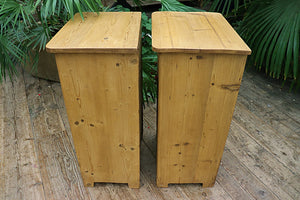 💕 Fab Pair Old Pine Bedside Cabinets/ Cupboards/ Lamp Tables 💕 - oldpineshop.co.uk