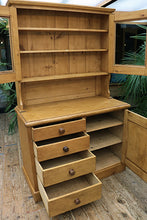😍 Fabulous Old Antique Victorian Pine 2 Piece Glazed Dresser/ Cupboard 😍 - oldpineshop.co.uk