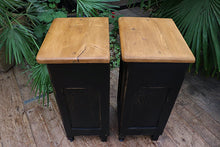 💕 Stunning Pair Old Pine/Black Painted Bedside Cabinets/Cupboards/Tables 💕 - oldpineshop.co.uk