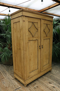 💖 Beautiful! Unusual Old Antique Pine Double Knock Down 'Combination' Wardrobe 💖 - oldpineshop.co.uk