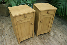 🤩 Fab Quality Pair Old Antique Mid 20th Century Pine Bedside Cabinets/Cupboards 🤩 - oldpineshop.co.uk
