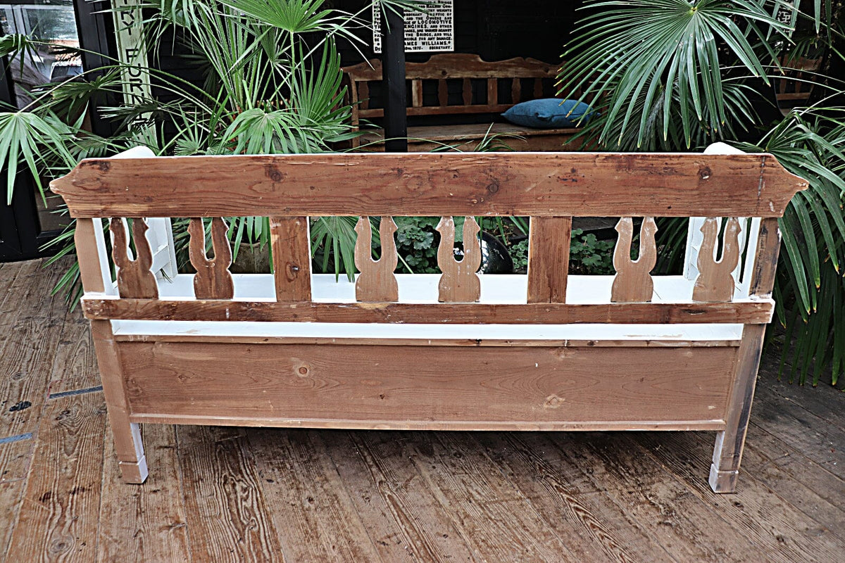 😍 Old Style Pine/ White Painted Storage/ Box/ Hungarian Bench 😍 - oldpineshop.co.uk