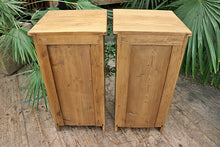 💕 Fab Pair Old Mid Century Pine Bedside Cabinets/ Cupboards/ Lamp Tables 💕 - oldpineshop.co.uk