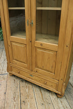 💖 WOW! Old Antique Victorian Pine Glazed Display Cupboard/ Cabinet 💖 - oldpineshop.co.uk