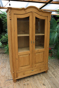 💖 WOW! Old Antique Victorian Pine Glazed Display Cupboard/ Cabinet 💖 - oldpineshop.co.uk