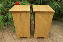 ❤️ Superb Pair Old Mid Century Pine Bedside Cabinets/ Cupboards/ Lamp Tables ❤️ - oldpineshop.co.uk