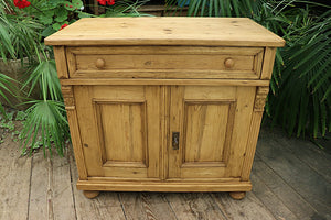 Unusual & Cute Old Victorian Pine Dresser Base/ Sideboard/ TV Stand - oldpineshop.co.uk