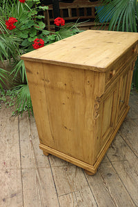 Unusual & Cute Old Victorian Pine Dresser Base/ Sideboard/ TV Stand - oldpineshop.co.uk