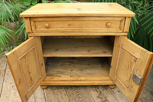 Unusual & Cute Old Victorian Pine Dresser Base/ Sideboard/ TV Stand - oldpineshop.co.uk