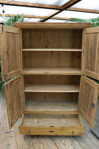 🤩 Fantastic! Old Pine 4 Door Cupboard/ Shelves-Larder/ Linen/ TV Cabinet 🤩 - oldpineshop.co.uk