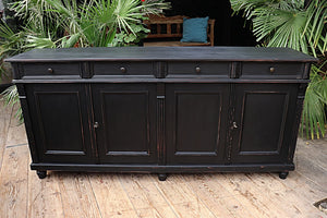 🤩 Big! Old 2m Antique Style Pine/Black Painted Sideboard/Dresser Base/TV Stand 🤩 - oldpineshop.co.uk