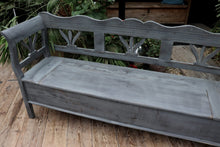 ❤️ Old Style Pine/ Grey Painted Storage/Box/Hungarian Bench Seat/Pew ❤️ - oldpineshop.co.uk