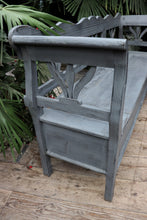 ❤️ Old Style Pine/ Grey Painted Storage/Box/Hungarian Bench Seat/Pew ❤️ - oldpineshop.co.uk