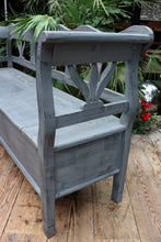 ❤️ Old Style Pine/ Grey Painted Storage/Box/Hungarian Bench Seat/Pew ❤️ - oldpineshop.co.uk