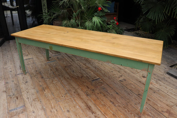 🤩 WOW! Big Old Pine & Painted Vintage Industrial Dining/ Kitchen Table ❤️