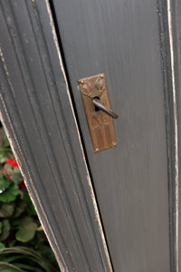 💖 Old Victorian Pine/Grey Painted Cupboard/Drawer-Larder/Linen/Wardrobe 💖 - oldpineshop.co.uk