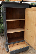 💖 Old Victorian Pine/Grey Painted Cupboard/Drawer-Larder/Linen/Wardrobe 💖 - oldpineshop.co.uk