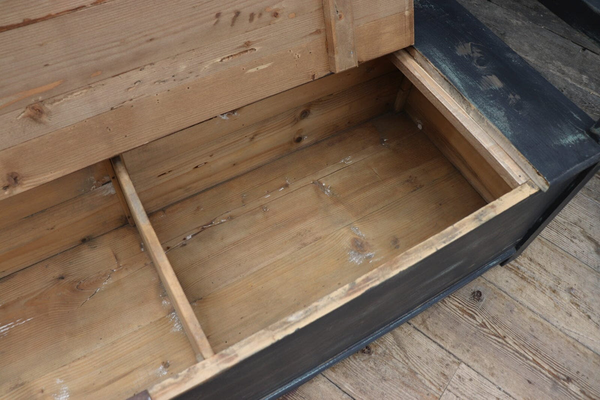 😍 Old (Original) Painted Pine 'Hungarian' Storage/Box Bench/Settle/Pew 😍 - oldpineshop.co.uk