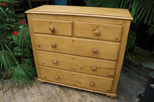 ❤️ Quality Old Large/ Shallow Victorian Pine Chest Of Drawers/ Sideboard ❤️ - oldpineshop.co.uk