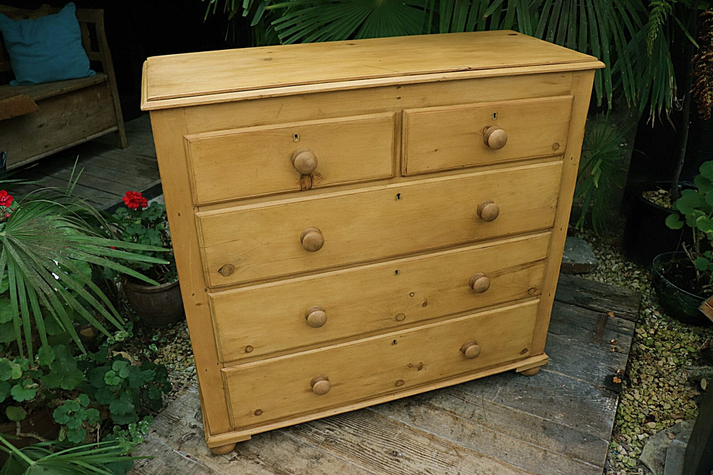 ❤️ Quality Old Large/ Shallow Victorian Pine Chest Of Drawers/ Sideboard ❤️ - oldpineshop.co.uk