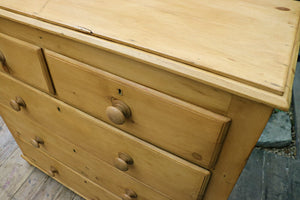 ❤️ Quality Old Large/ Shallow Victorian Pine Chest Of Drawers/ Sideboard ❤️ - oldpineshop.co.uk