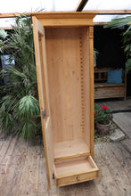 💕 WOW! Old Style Pine Tall Display Cupboard/ Cabinet, Adjustable Shelves 💕 - oldpineshop.co.uk