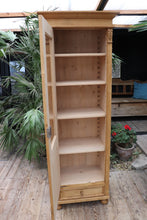 💕 WOW! Old Style Pine Tall Display Cupboard/ Cabinet, Adjustable Shelves 💕 - oldpineshop.co.uk