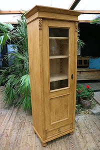 💕 WOW! Old Style Pine Tall Display Cupboard/ Cabinet, Adjustable Shelves 💕 - oldpineshop.co.uk