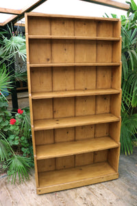 💖 Old Victorian Pine Waterfall Bookshelves - Kitchen/Shop Display Stand 💖 - oldpineshop.co.uk