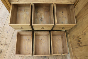 🥰 Gorgeous! Old Pine 6 Drawer Fitted Cupboard-Food/ Linen/ Larder 🥰 - oldpineshop.co.uk