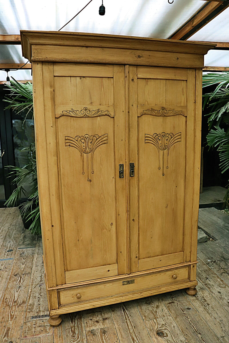 Old Antique Pine Combination Wardrobe/Linen/Larder/Kitchen Cupboard