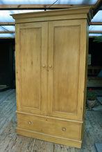 😍 WOW! Big/Tall Old Victorian Pine Double Wardrobe - Comes apart! 😍 - oldpineshop.co.uk