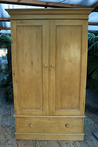 😍 WOW! Big/Tall Old Victorian Pine Double Wardrobe - Comes apart! 😍 - oldpineshop.co.uk