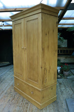 😍 WOW! Big/Tall Old Victorian Pine Double Wardrobe - Comes apart! 😍 - oldpineshop.co.uk