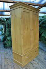 😍 WOW! Big/Tall Old Victorian Pine Double Wardrobe - Comes apart! 😍 - oldpineshop.co.uk