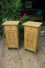 ❤ Fab Slim Pair Old Pine Bedside Cabinets/ Cupboards/ Lamp Tables - oldpineshop.co.uk