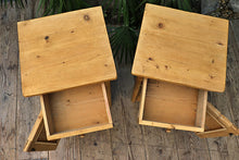 ❤ Fab Slim Pair Old Pine Bedside Cabinets/ Cupboards/ Lamp Tables - oldpineshop.co.uk