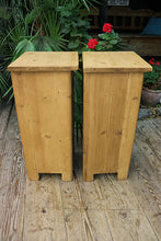 ❤ Fab Slim Pair Old Pine Bedside Cabinets/ Cupboards/ Lamp Tables - oldpineshop.co.uk