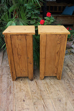 ❤ Fab Slim Pair Old Pine Bedside Cabinets/ Cupboards/ Lamp Tables - oldpineshop.co.uk