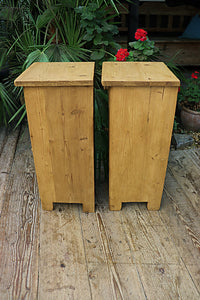 ❤ Fab Slim Pair Old Pine Bedside Cabinets/ Cupboards/ Lamp Tables - oldpineshop.co.uk