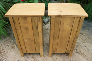 💕 Fab Quality Pair Old Style Pine Bedside Cabinets/ Cupboards/ Lamp Tables 💕 - oldpineshop.co.uk